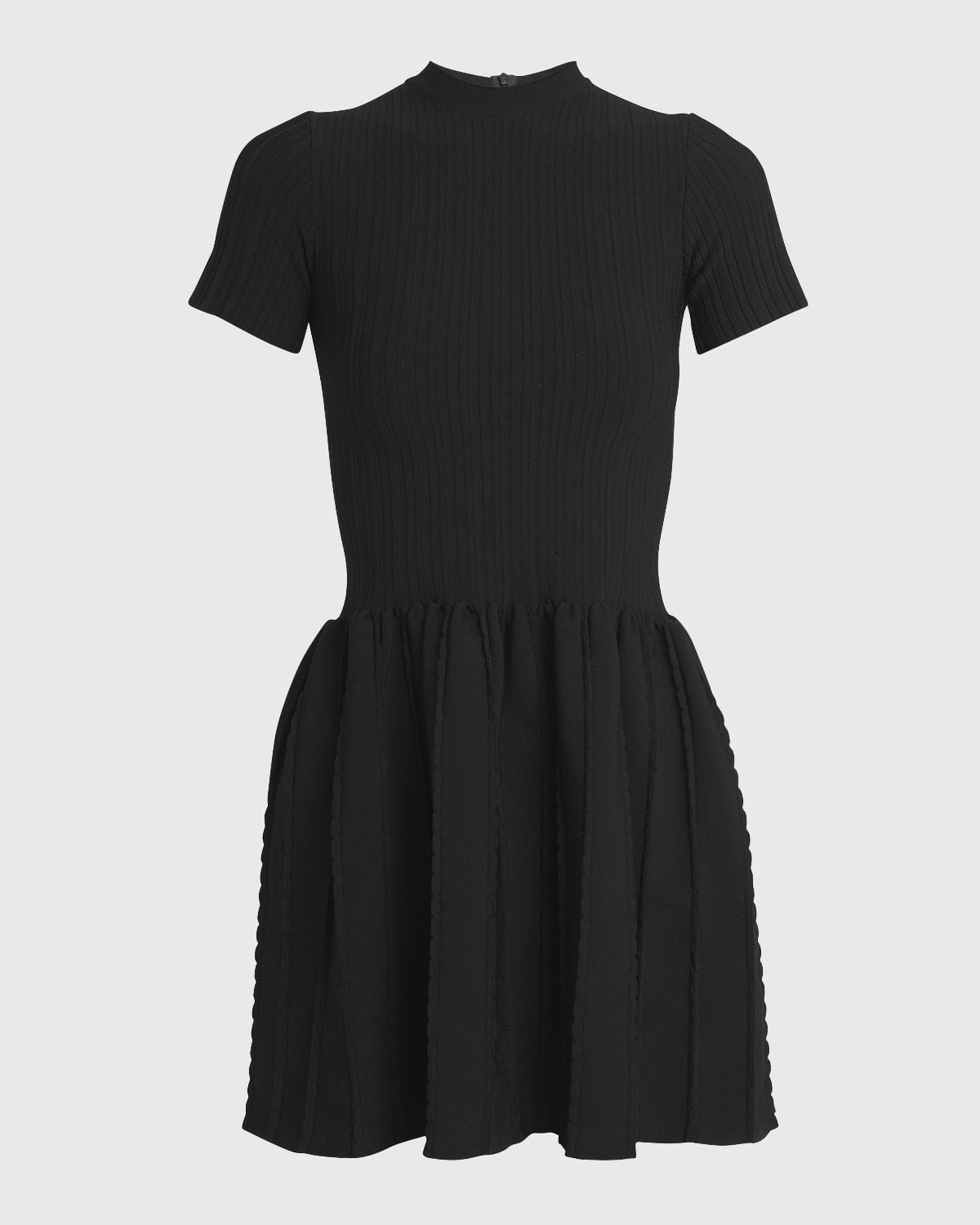 Valentino Garavani Ribbed Knit Flare Mini Dress
