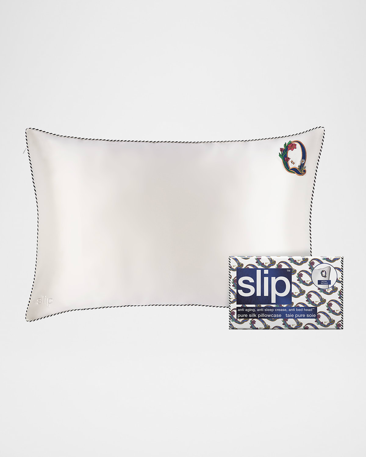 Pure Silk Embroidered Queen Pillowcase