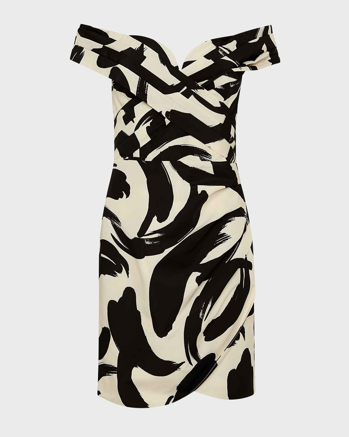 REBECCA VALLANCE Pompidou Pleated Off-Shoulder Mini Dress