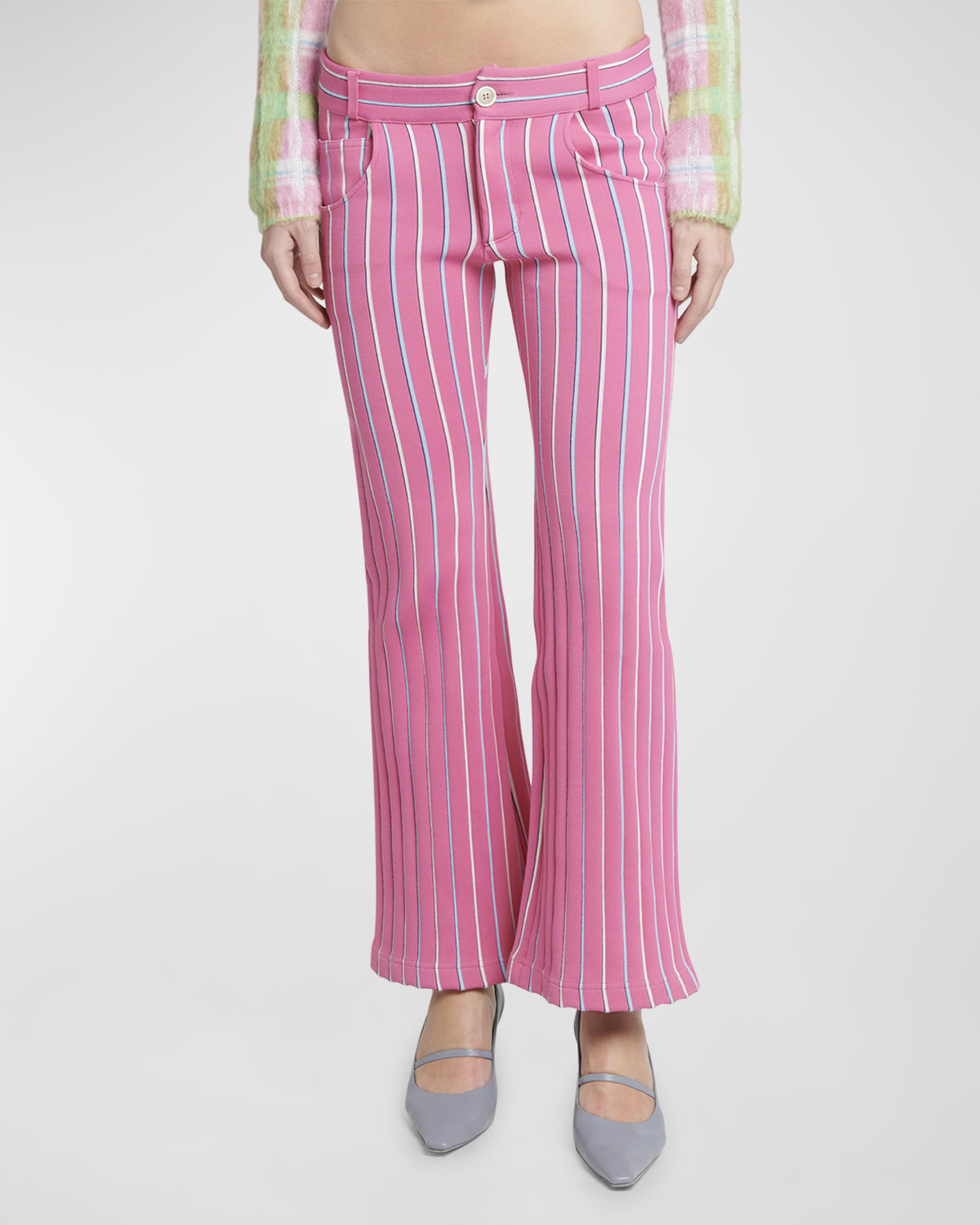 Marni Low-Rise Striped Flare Trousers