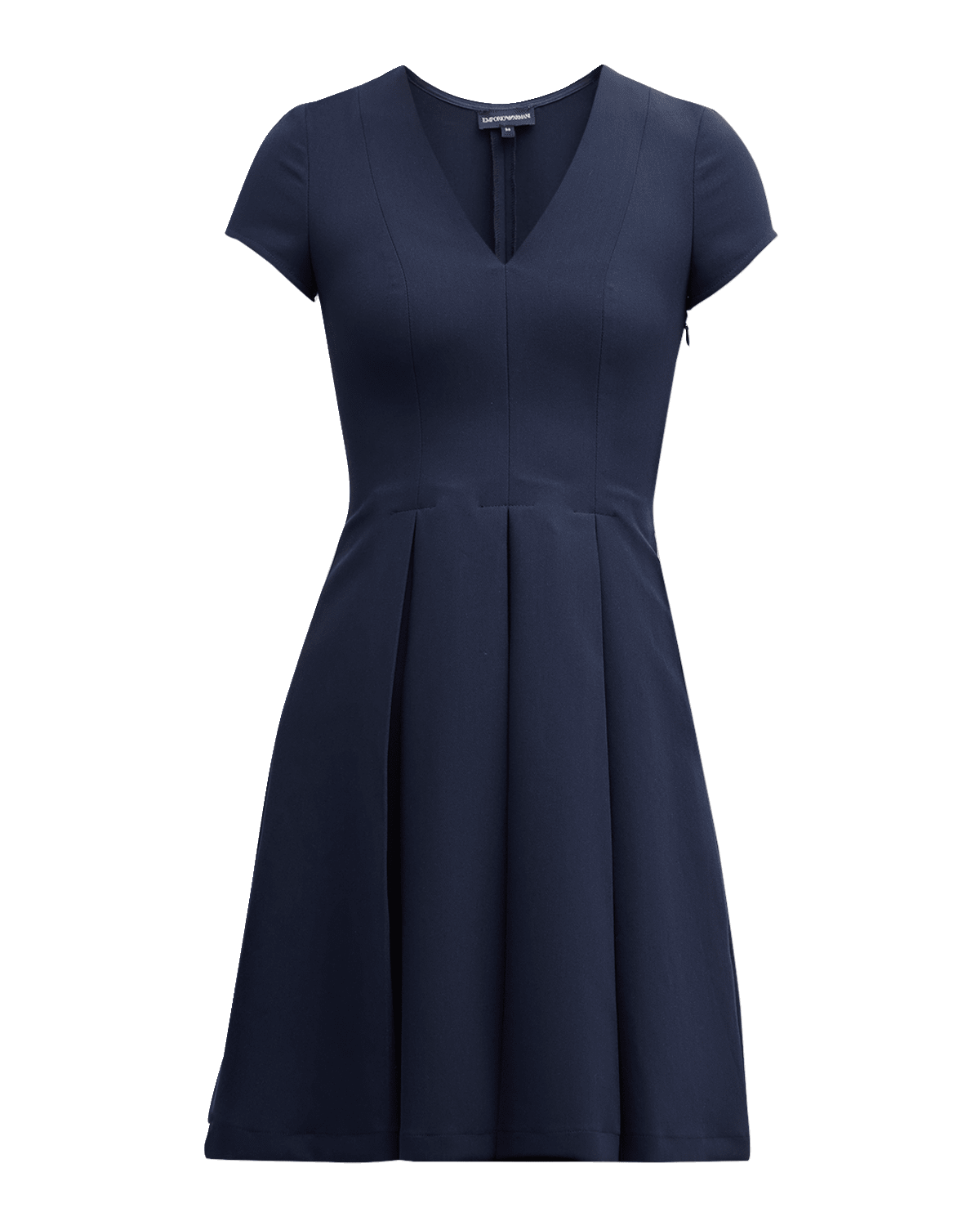 Emporio Armani Emma Pleated V-Neck Mini Dress