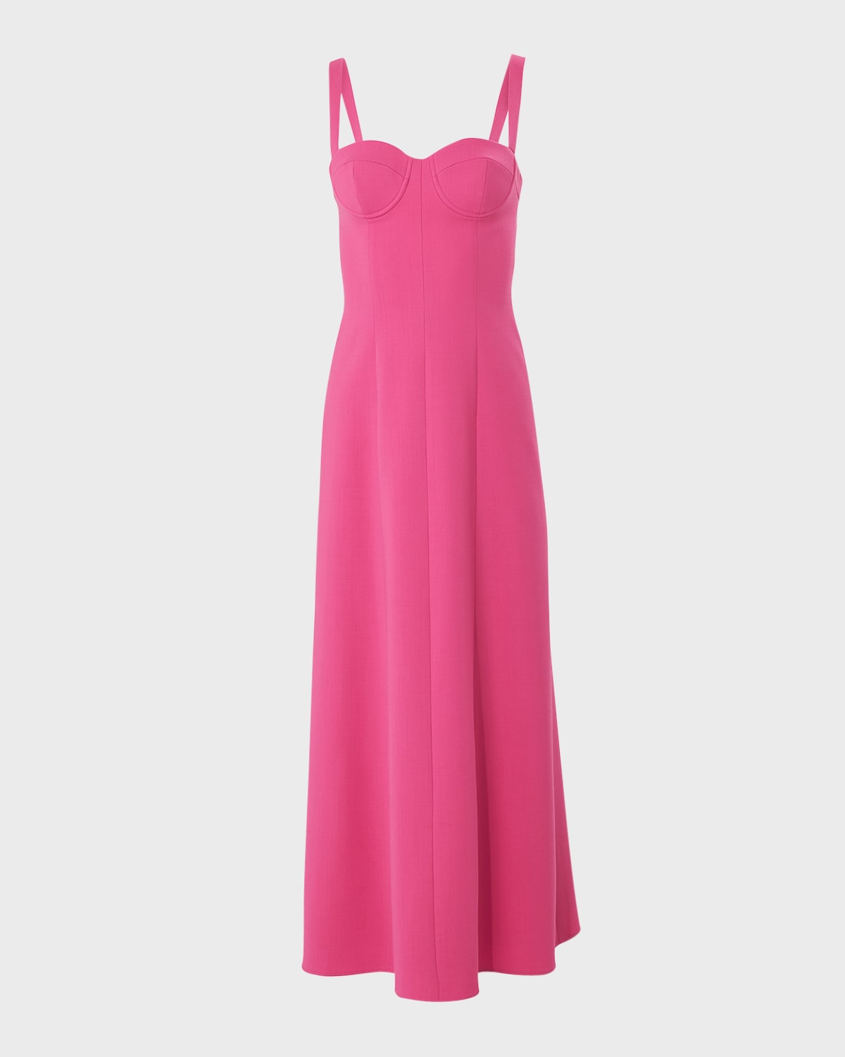 Carolina Herrera Thin-Strap Crepe Bustier Midi Dress