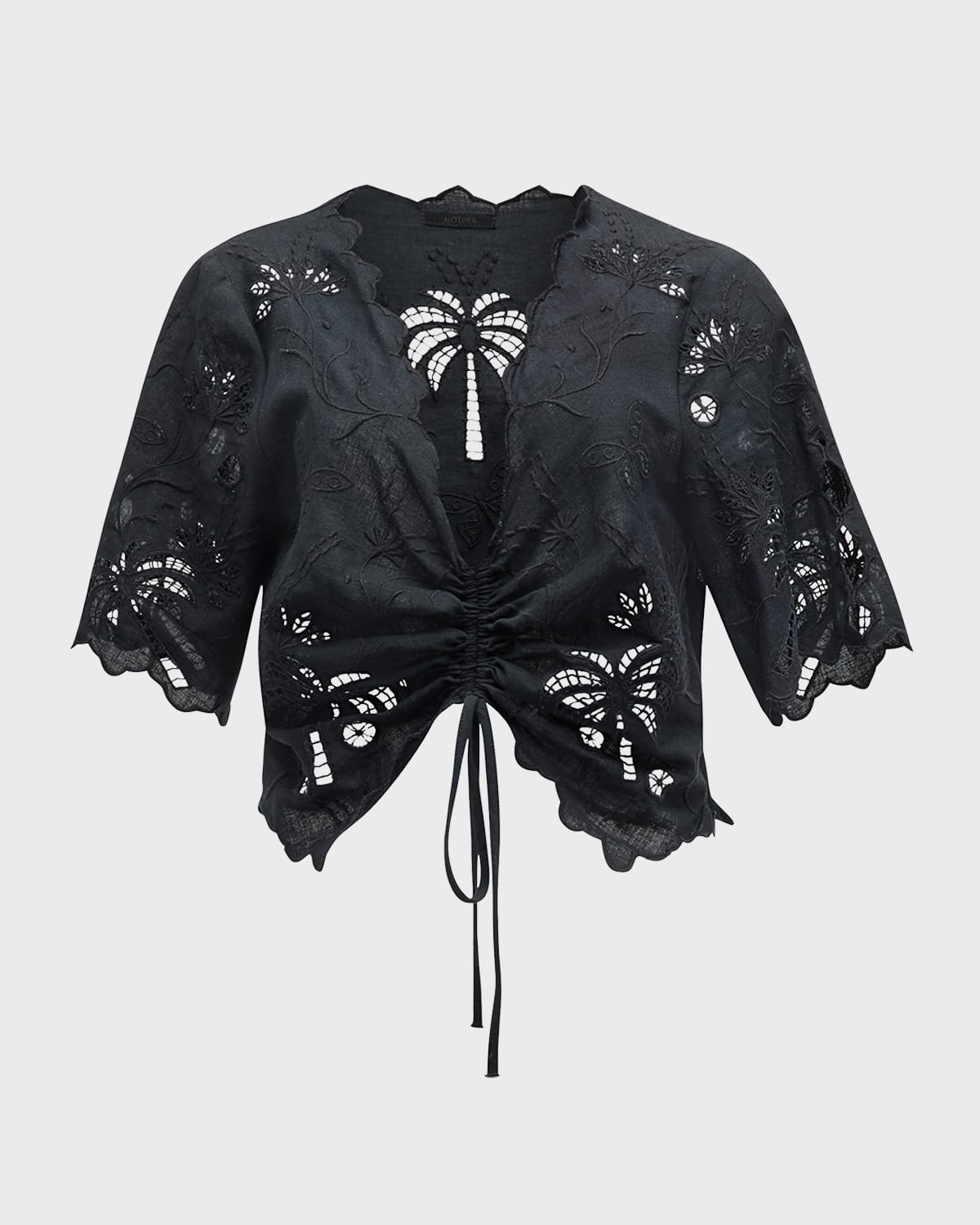 MOTHER The Social Butterfly Embroidered Top