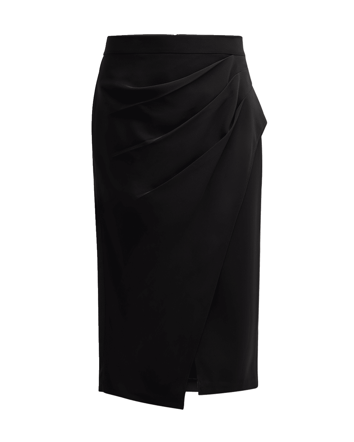 Elie Tahari The Vivienne Pleated Faux-Wrap Midi Skirt