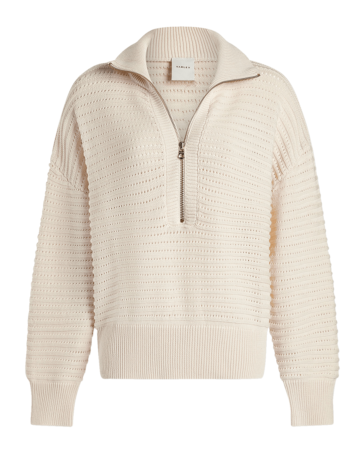 Varley Tara Pointelle Half-Zip Sweater