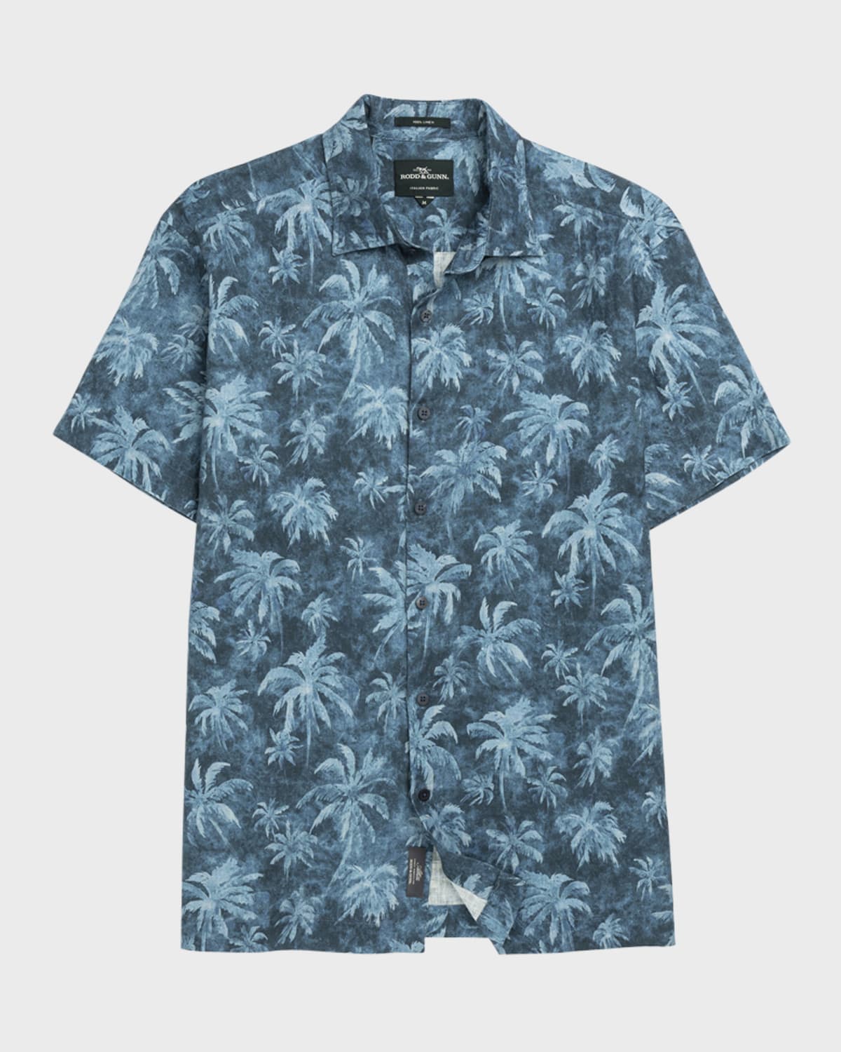 Rodd & Gunn Men's Destiny Bay Linen Palm-Print Short-Sleeve Shirt