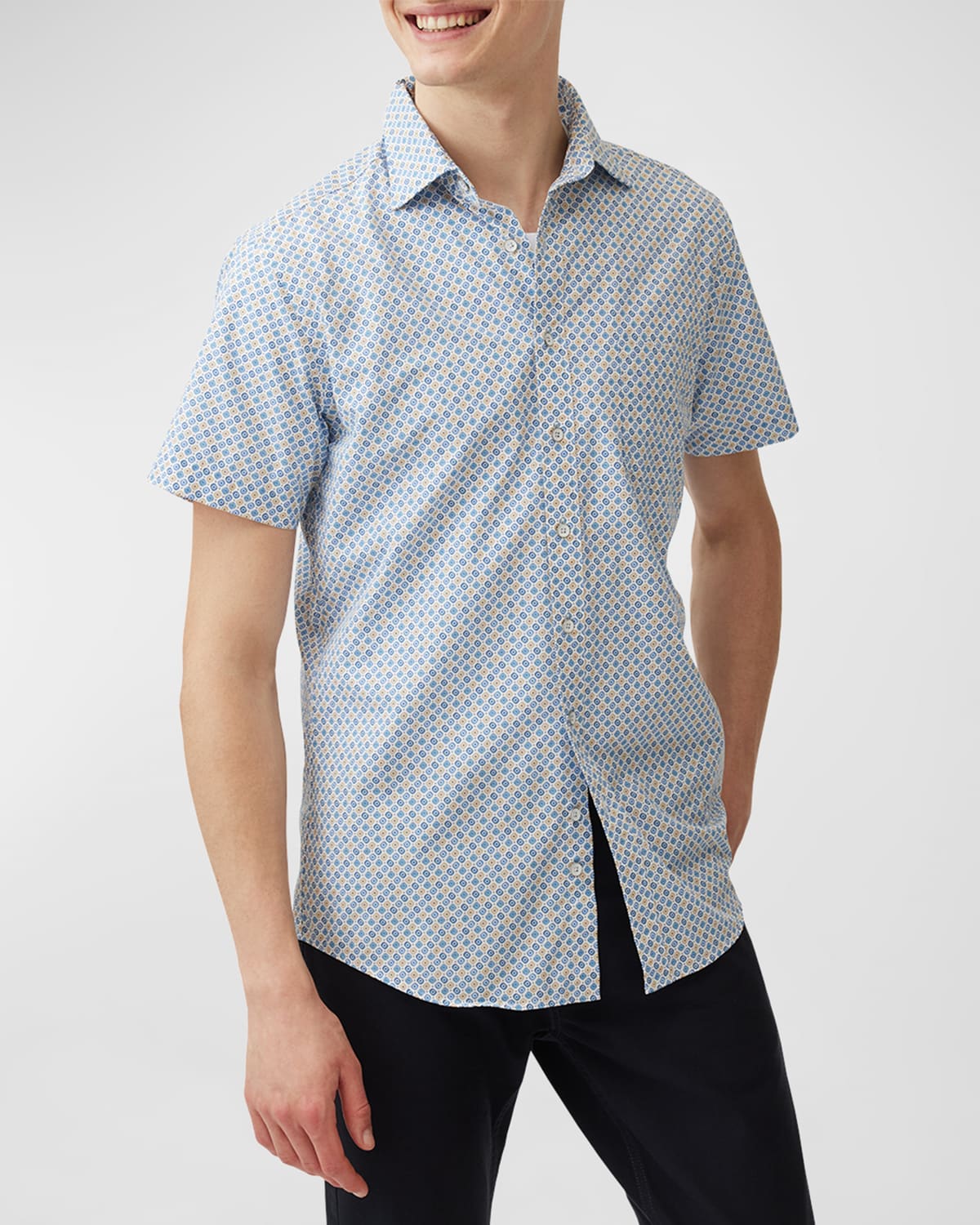 Rodd & Gunn Men's Glenariffe Geometric-Print Short-Sleeve Shirt