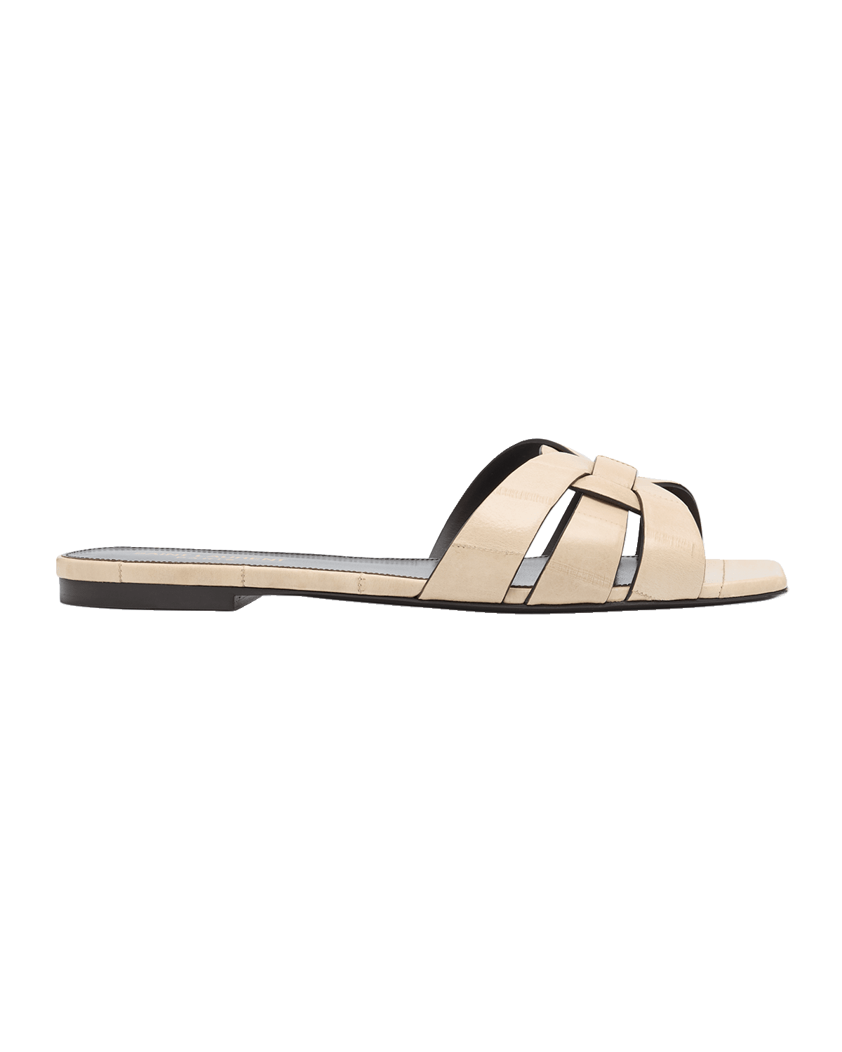 Saint Laurent Tribute Woven Flat Slide Sandals
