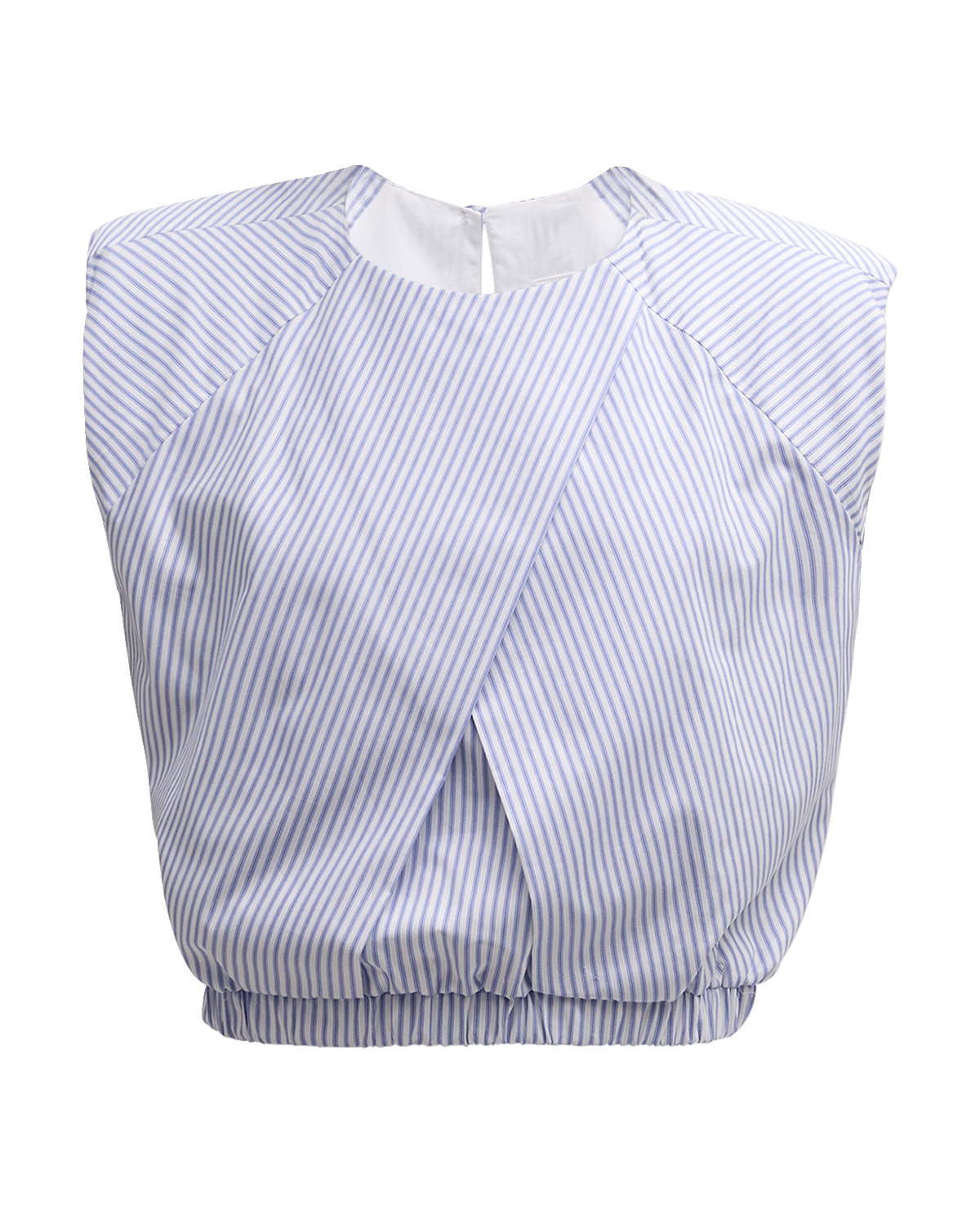 Finley Sydney Striped Cap-Sleeve Crop Top