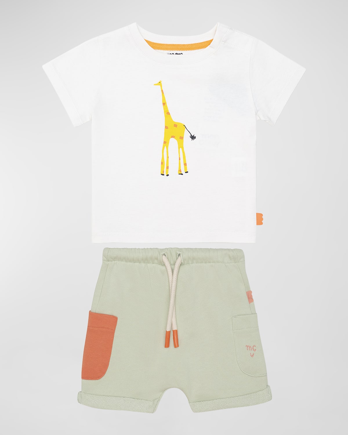 Mon Coeur Kid's Giraffe T-Shirt and Shorts Set, Size 3M-24M