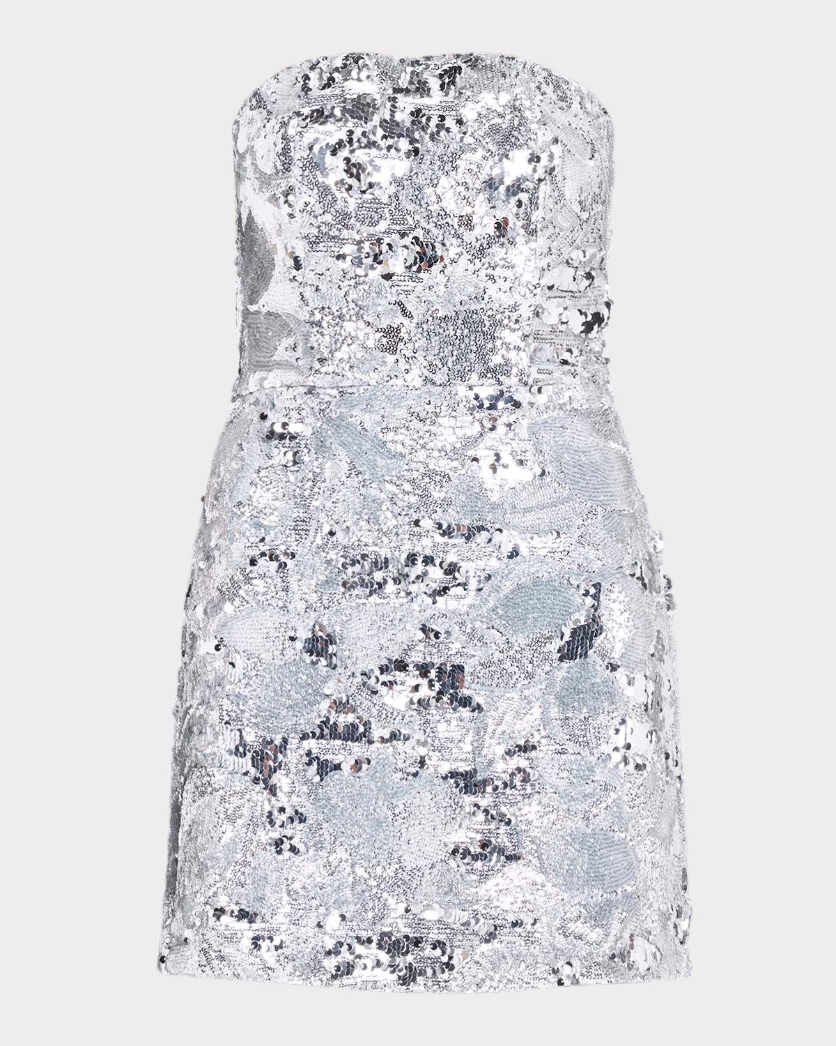 HELSI Linda Strapless Floral Sequin A-Line Mini Dress