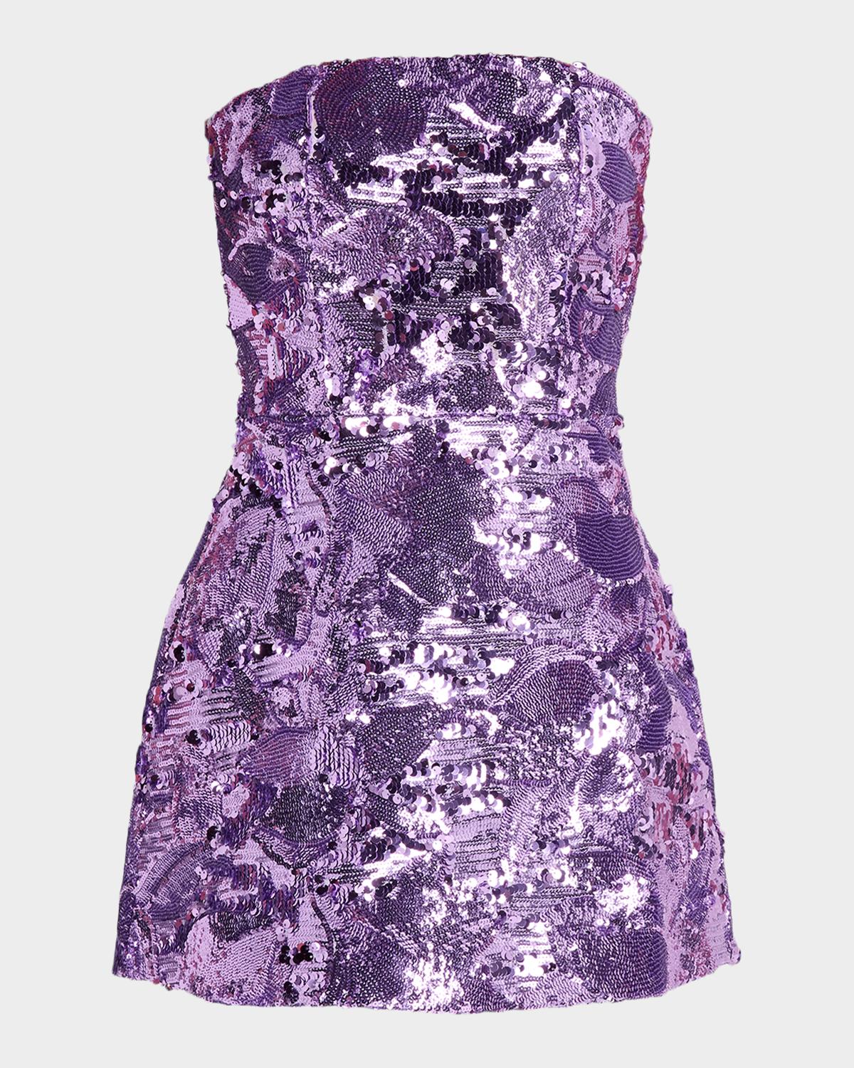 HELSI Linda Strapless Floral Sequin A-Line Mini Dress