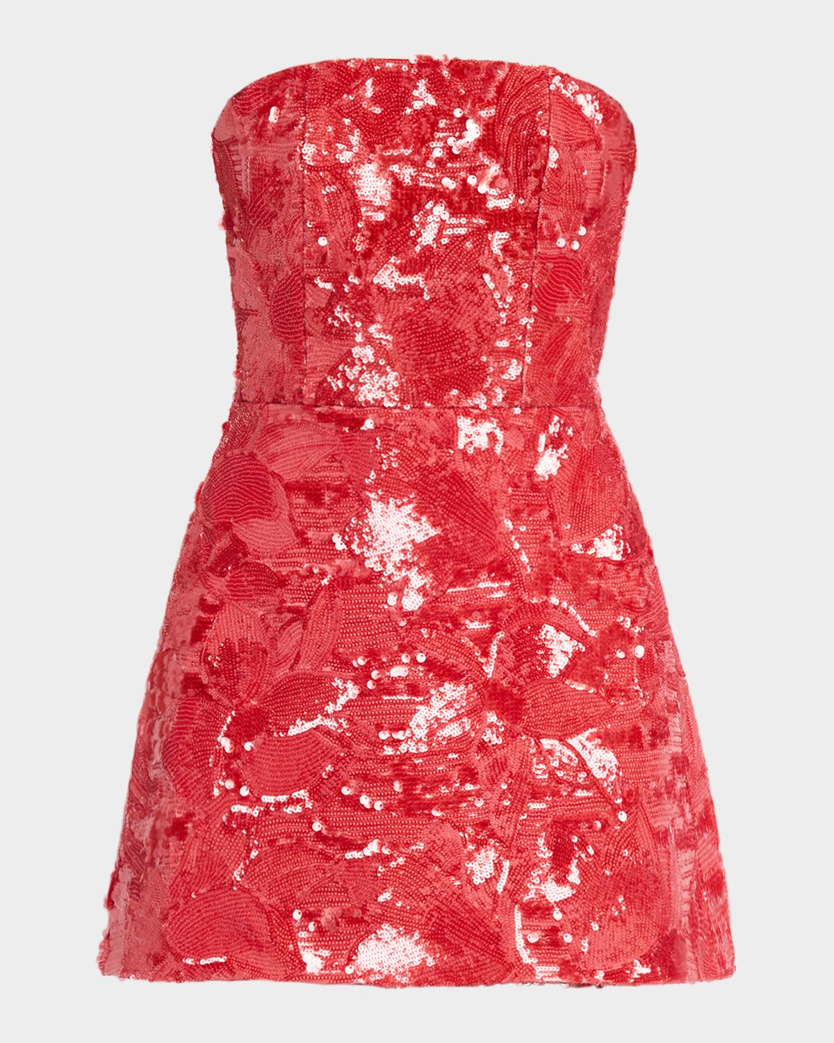 HELSI Linda Strapless Floral Sequin A-Line Mini Dress