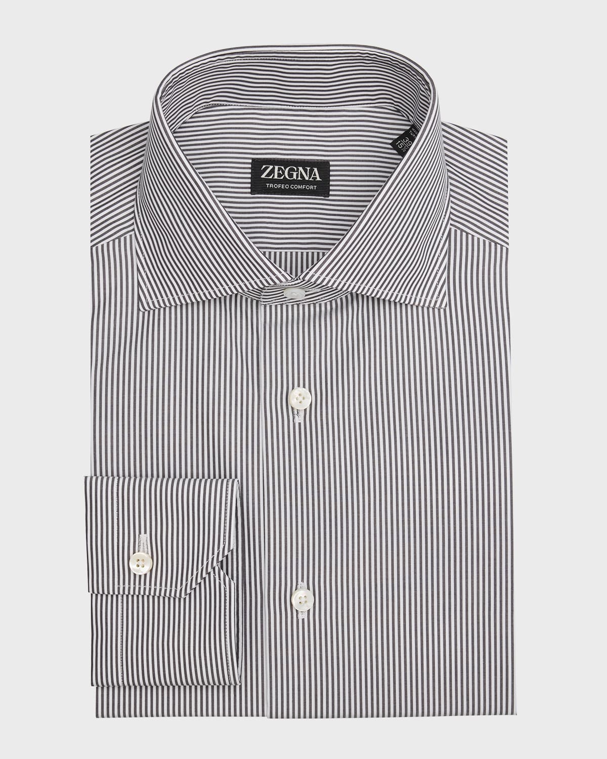 ZEGNA Men's Trofeo Comfort Cotton Stripe Dress Shirt