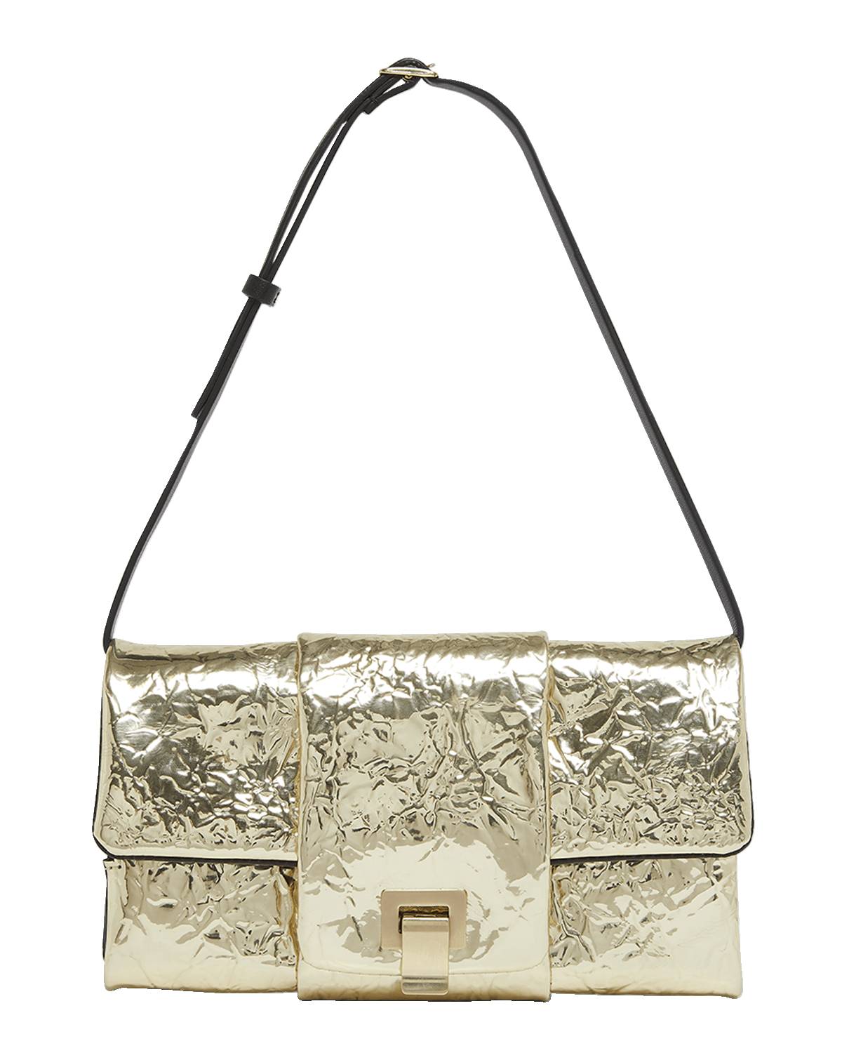 Proenza Schouler Crinkled Metallic Flap Shoulder Bag