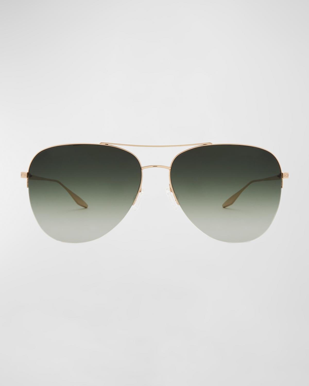 Barton Perreira Chevalier Green Titanium Aviator Sunglasses