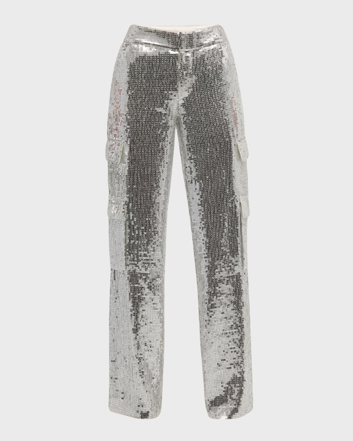 Alice + Olivia Hayes Sequined Wide-Leg Cargo Pants