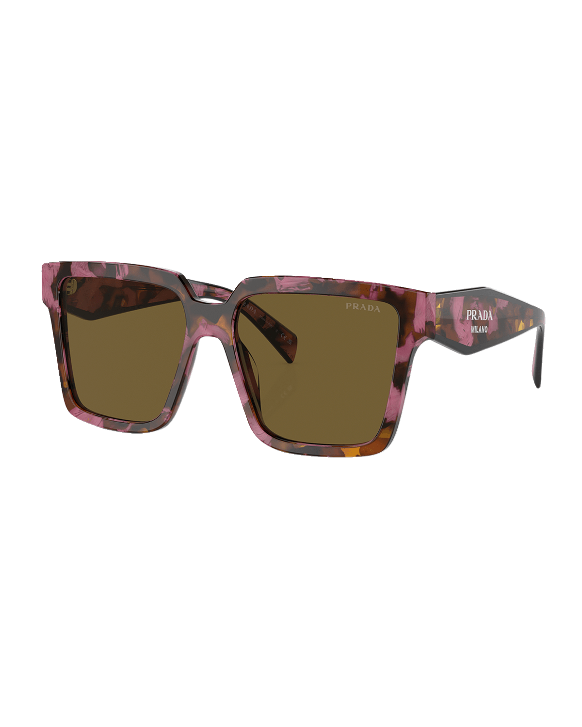 Prada Patterned Acetate & Plastic Square Sunglasses