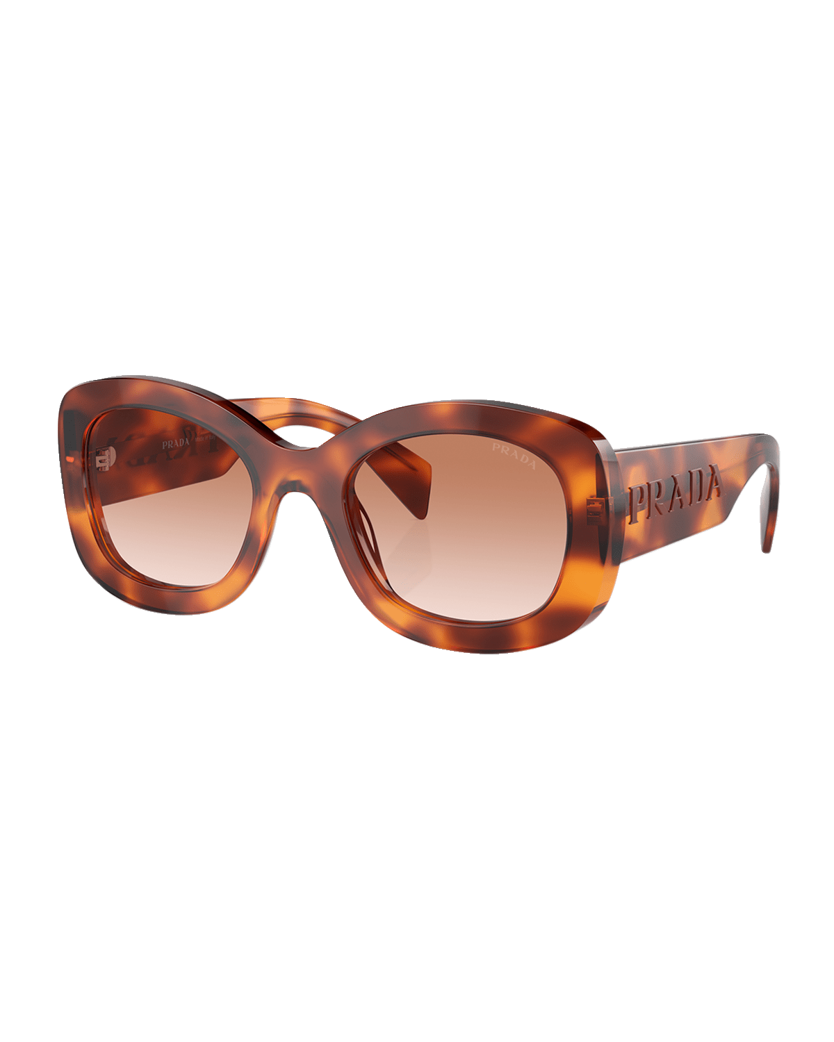 Prada Oversized Logo Acetate & Plastic Oval Sunglasses