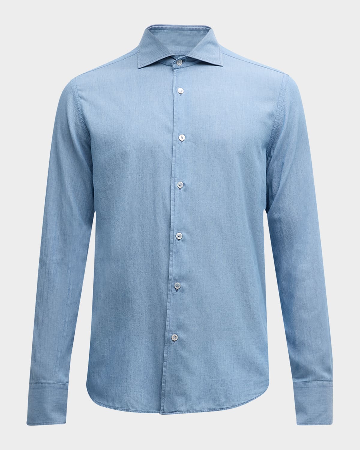 Fedeli Men's Sean Chambray Casual Button-Down Shirt