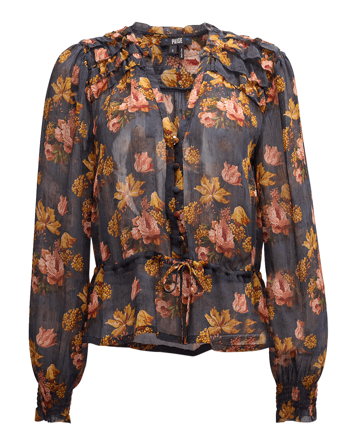 PAIGE Georgina Floral Long-Sleeve Blouse