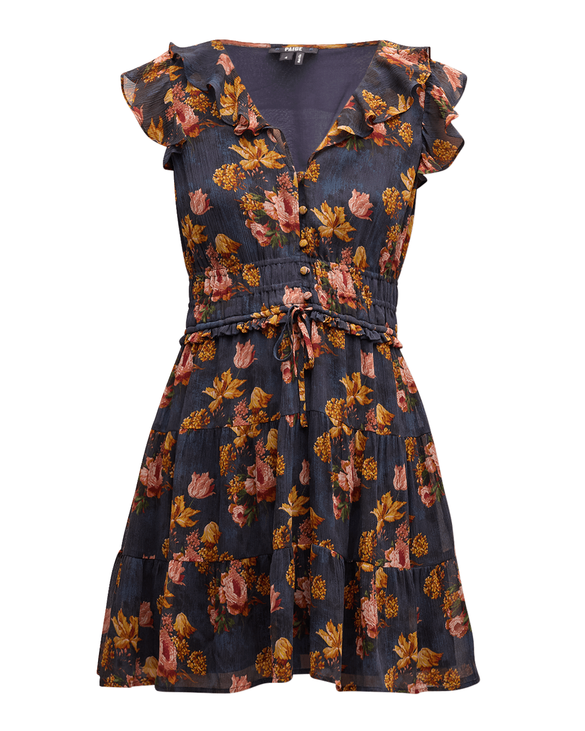 PAIGE Paradis Floral Silk Mini Dress