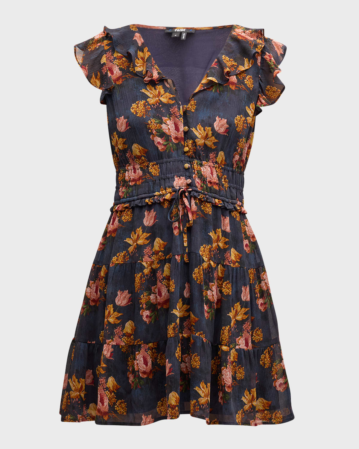 PAIGE Paradis Floral Silk Mini Dress