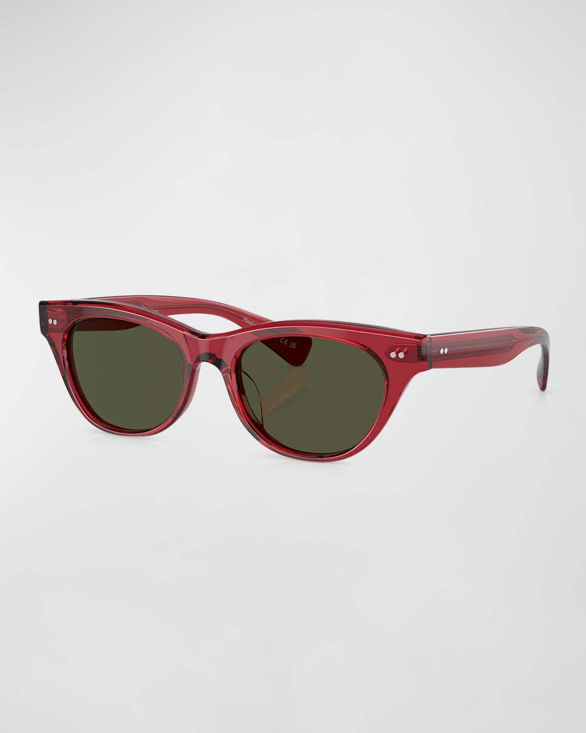 Oliver Peoples Avelin Havana Acetate Butterfly Sunglasses