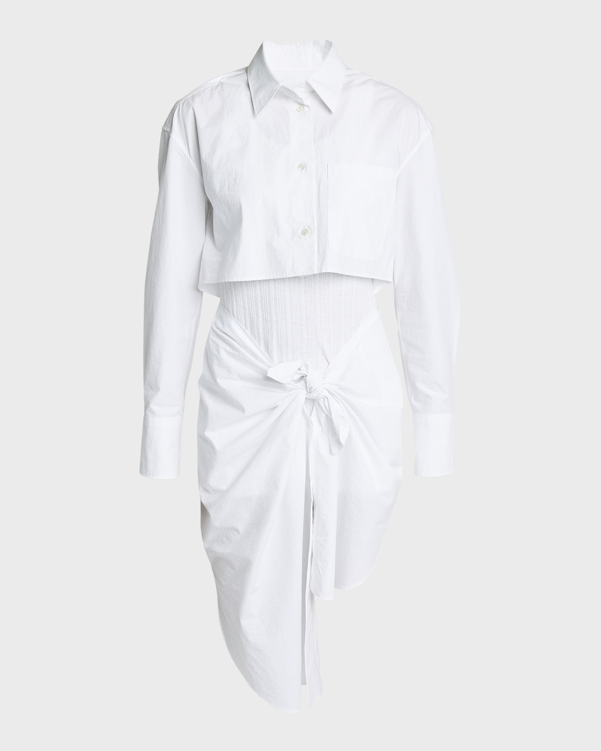 JW Anderson Knot-Front Hybrid Shirtdress