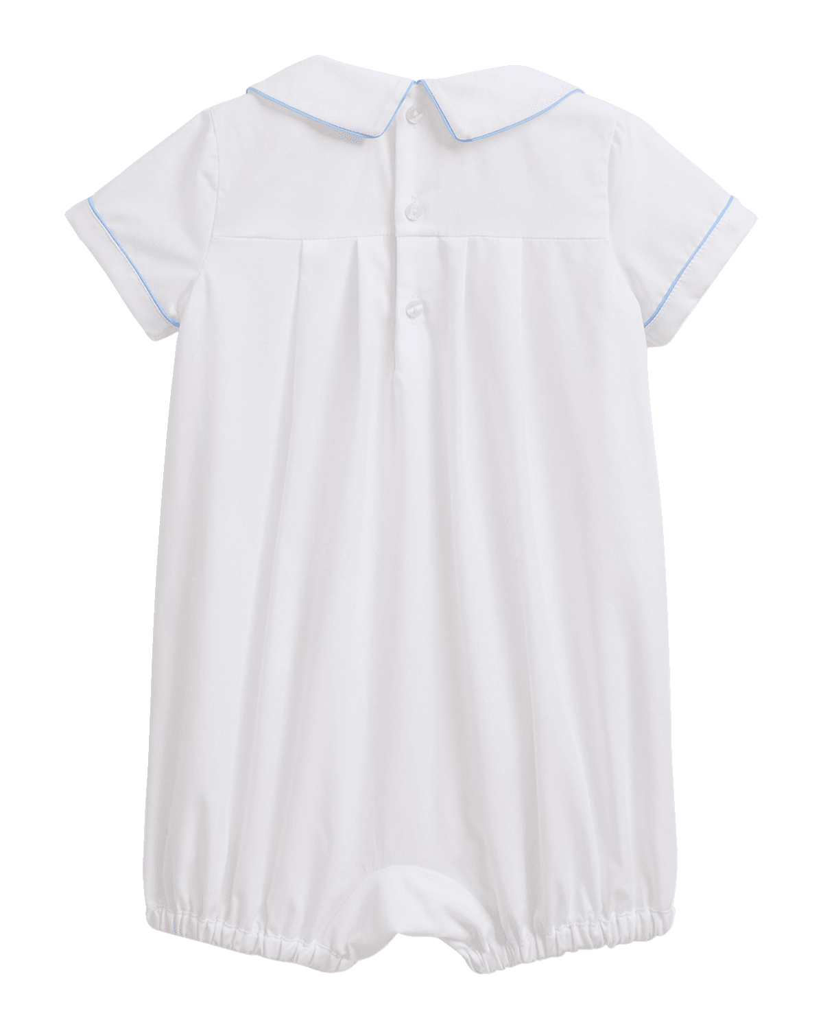 Ralph Lauren Childrenswear Boy's Embroidered Broadcloth Pleated One-Piece Shortalls, Size 9M-24M