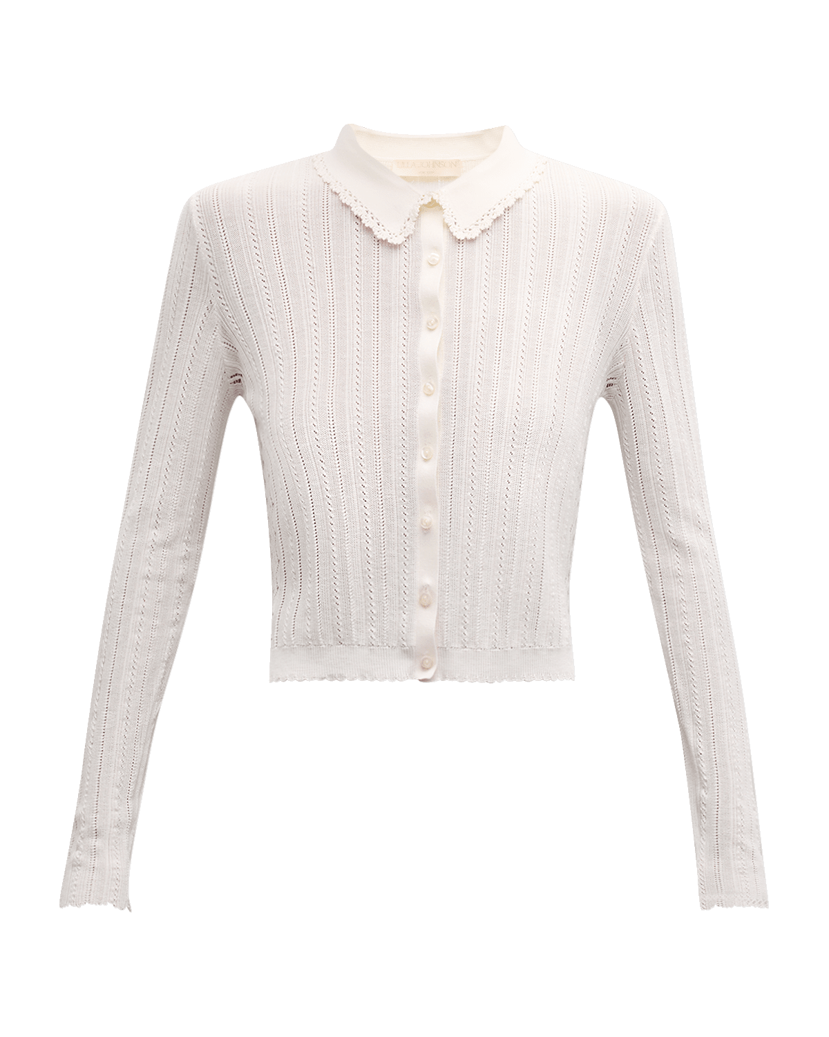 Ulla Johnson Lottie Silk Cotton Pointelle-Knit Crop Top