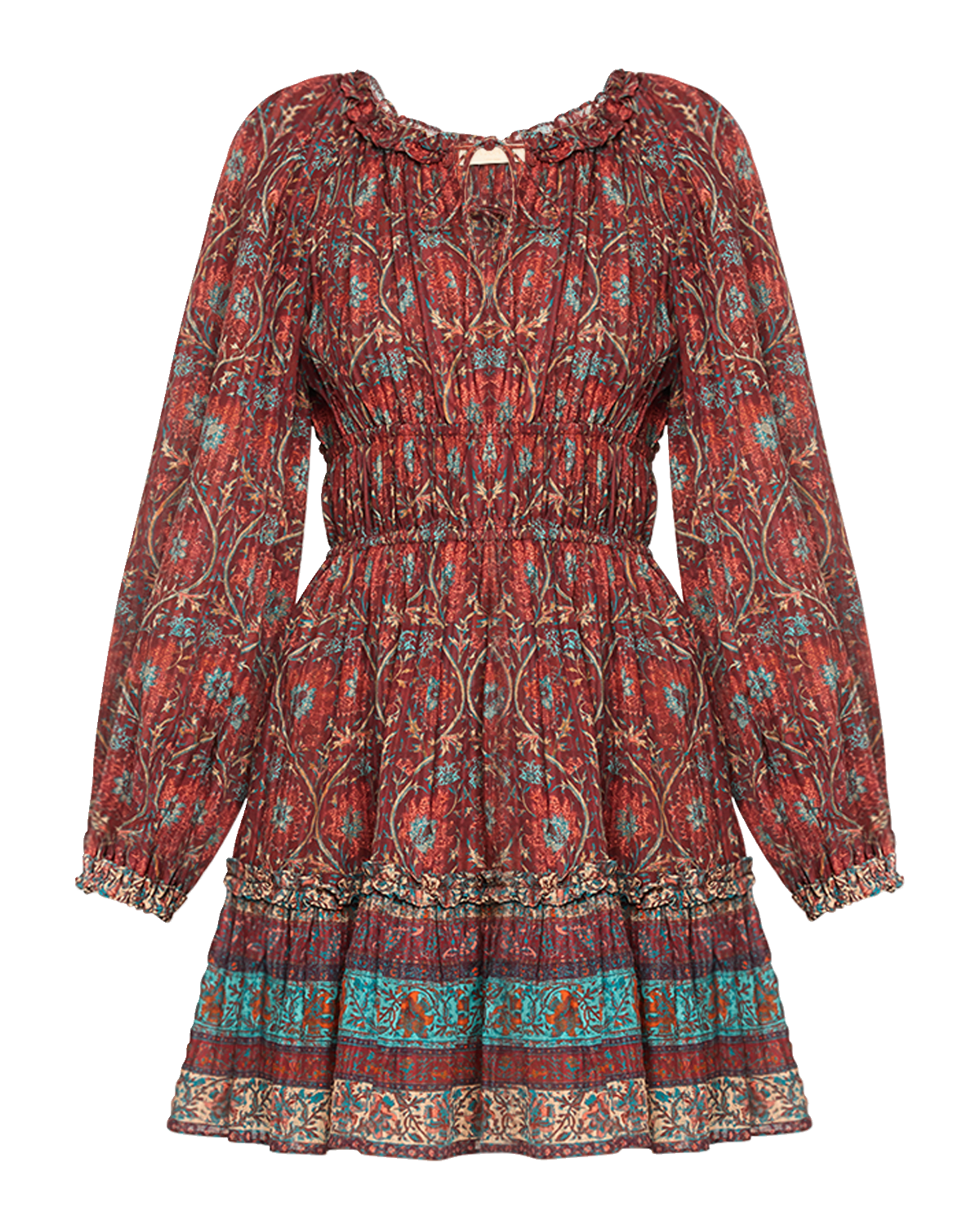 Ulla Johnson Val Printed Long-Sleeve Mini Dress