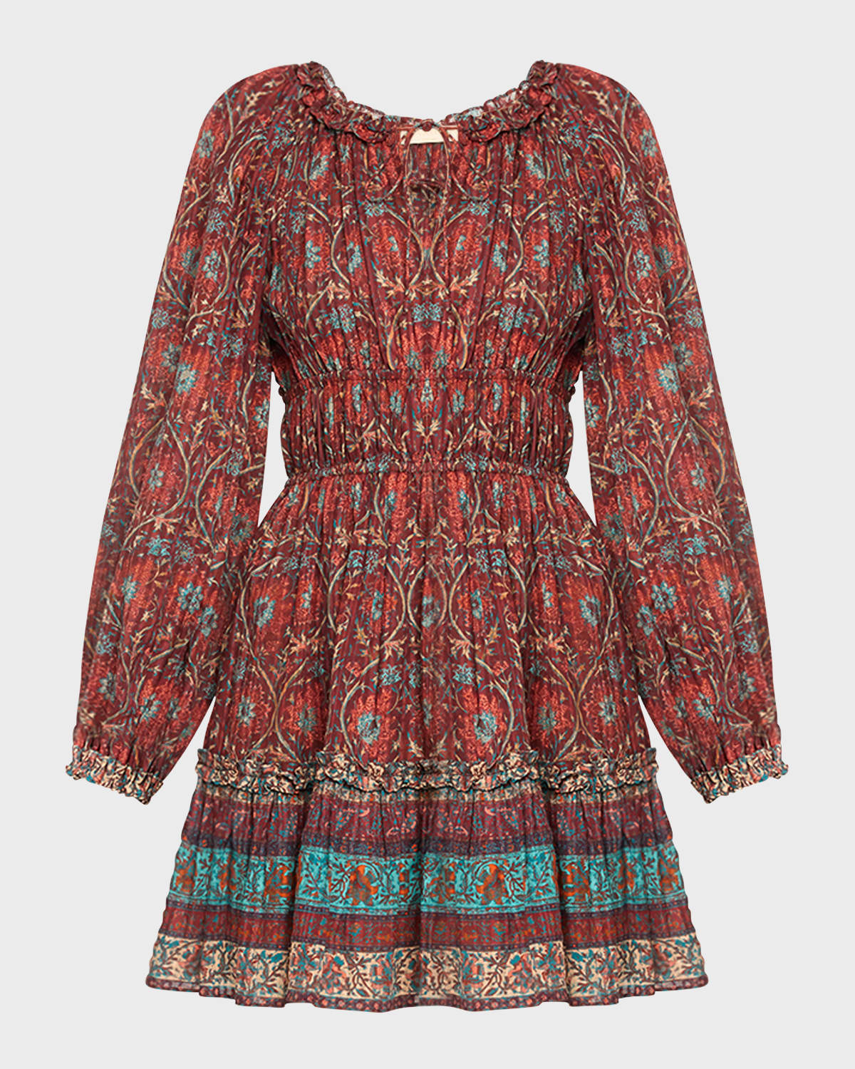 Ulla Johnson Val Printed Long-Sleeve Mini Dress