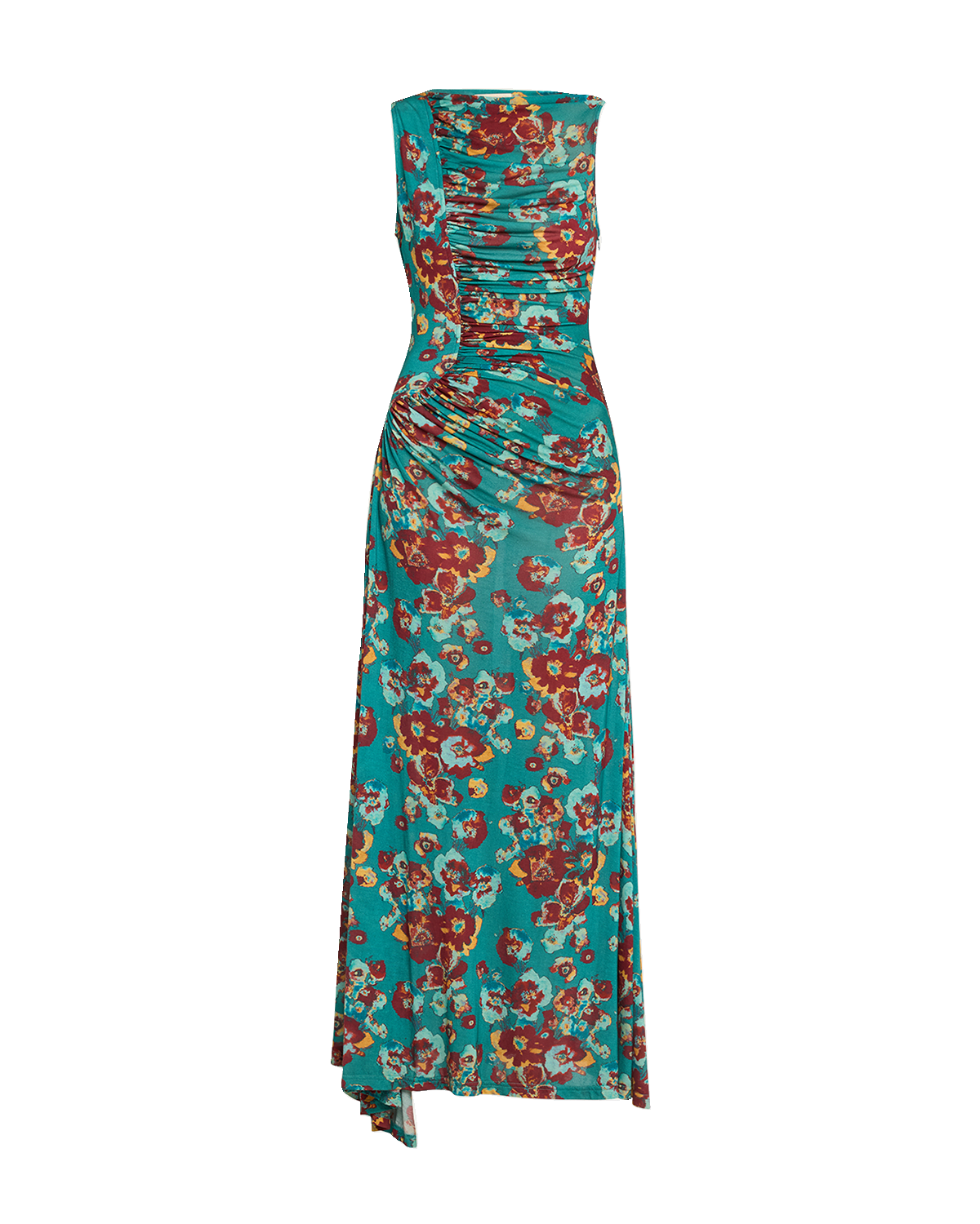 Ulla Johnson Livia Sleeveless Ruched Floral Maxi Dress