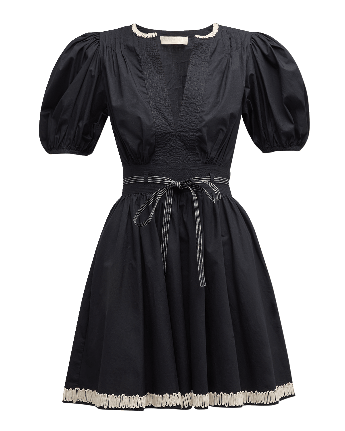 Ulla Johnson Wilda Embroidered Puff-Sleeve Mini Dress