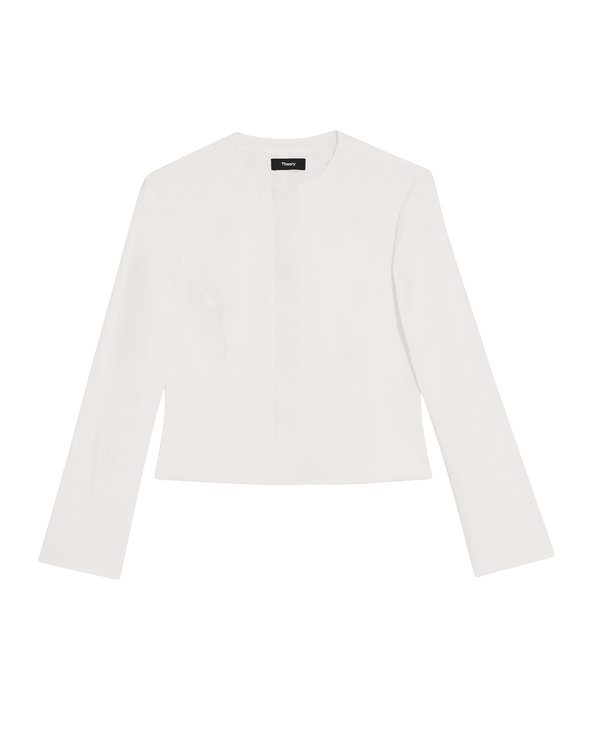 Theory Linen-Blend Cropped Peplum Jacket