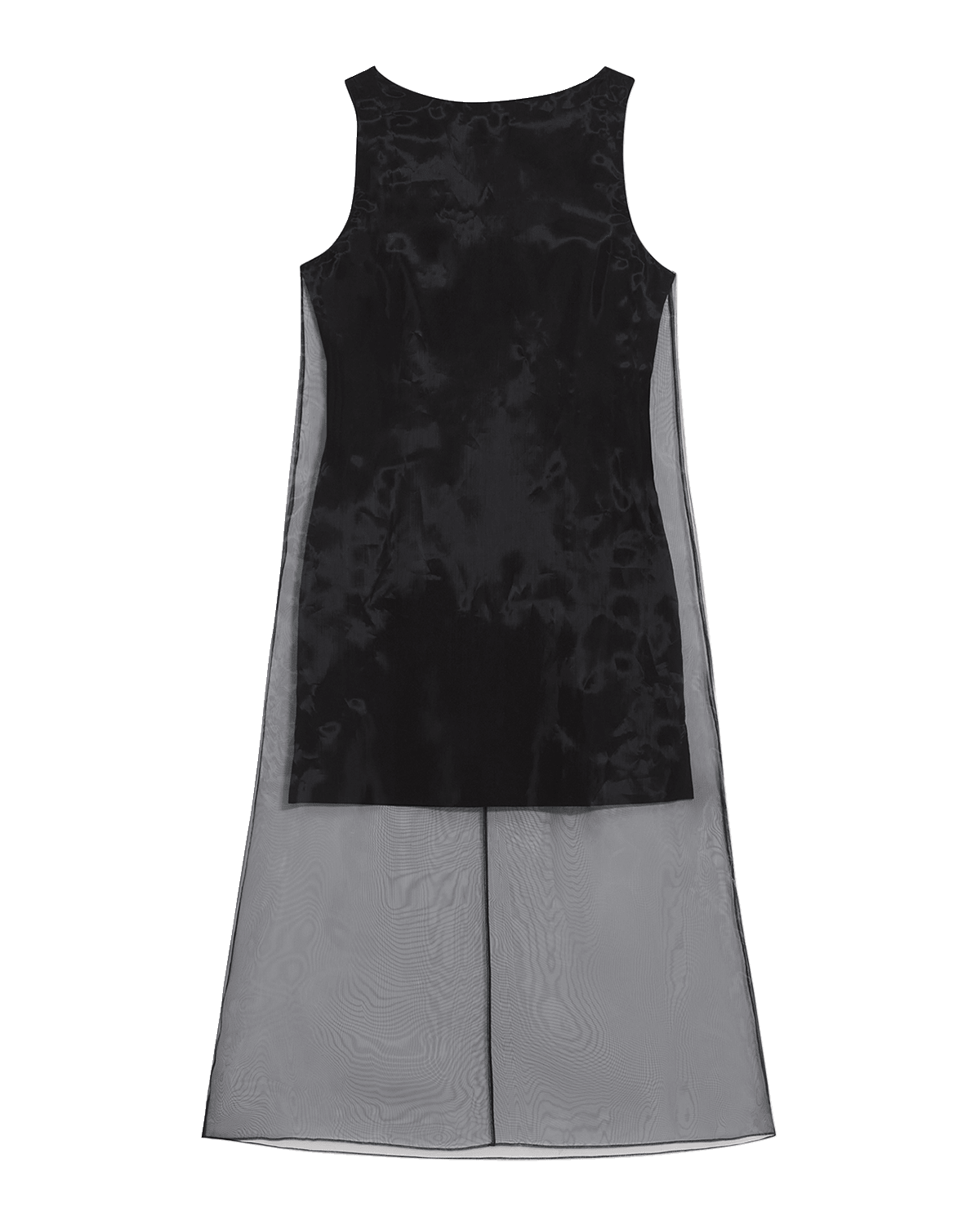 Theory Sleeveless Organza Overlay Boat-Neck Midi Dress