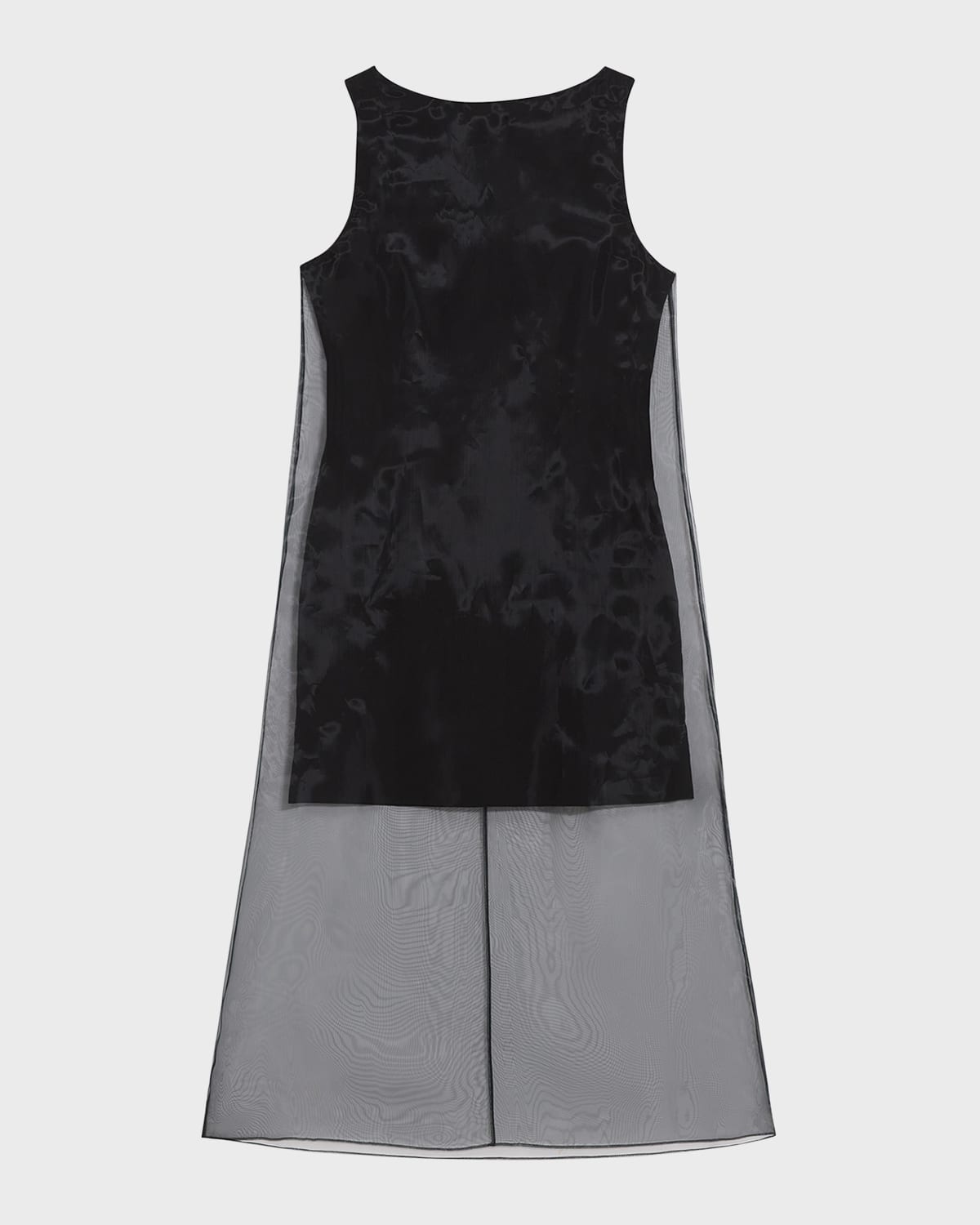 Theory Sleeveless Organza Overlay Boat-Neck Midi Dress