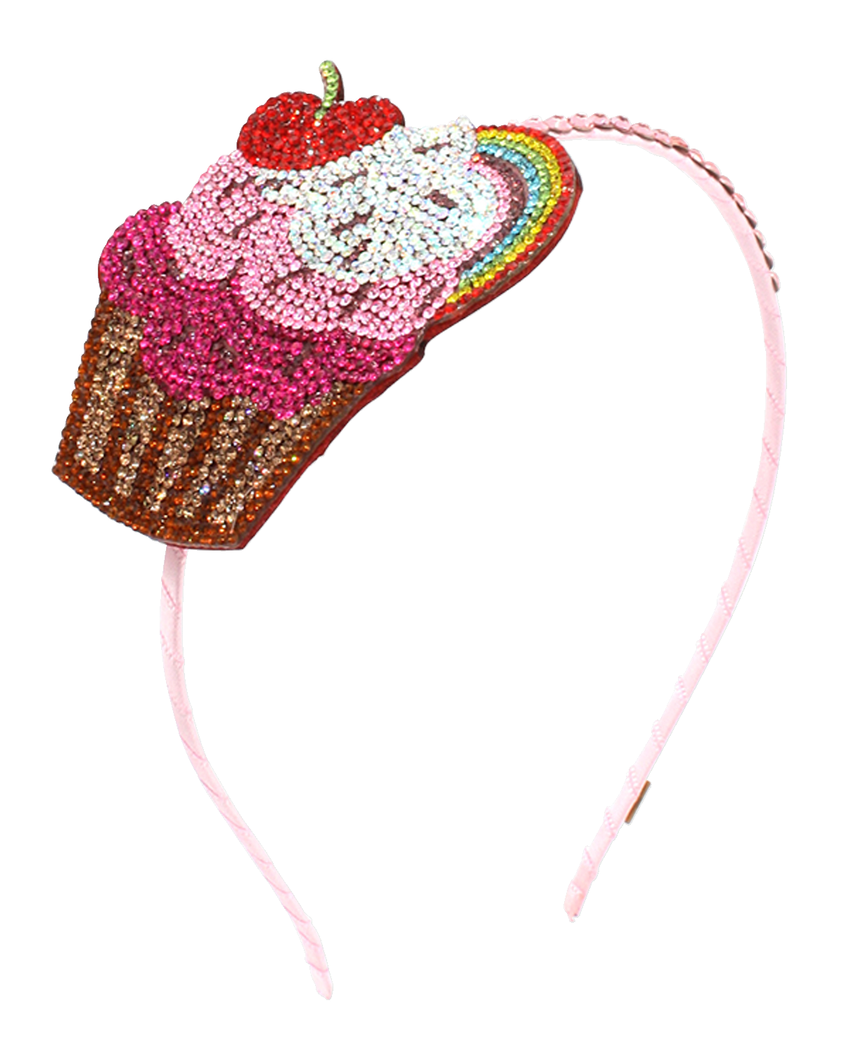 Bari Lynn Girl's Cupcake Rainbow Crystal Emoji Headband