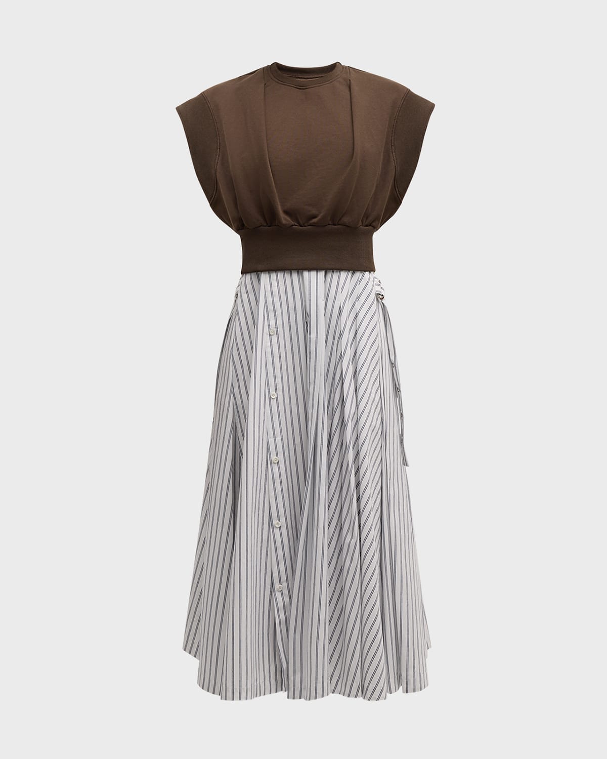 3.1 Phillip Lim Sweatshirt Combo Dress with Pleated Skirt