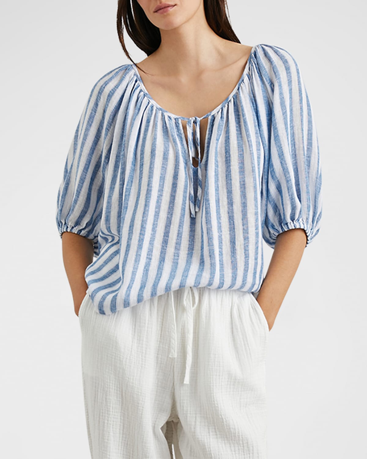 Rails Kirstie Striped Linen Blouse