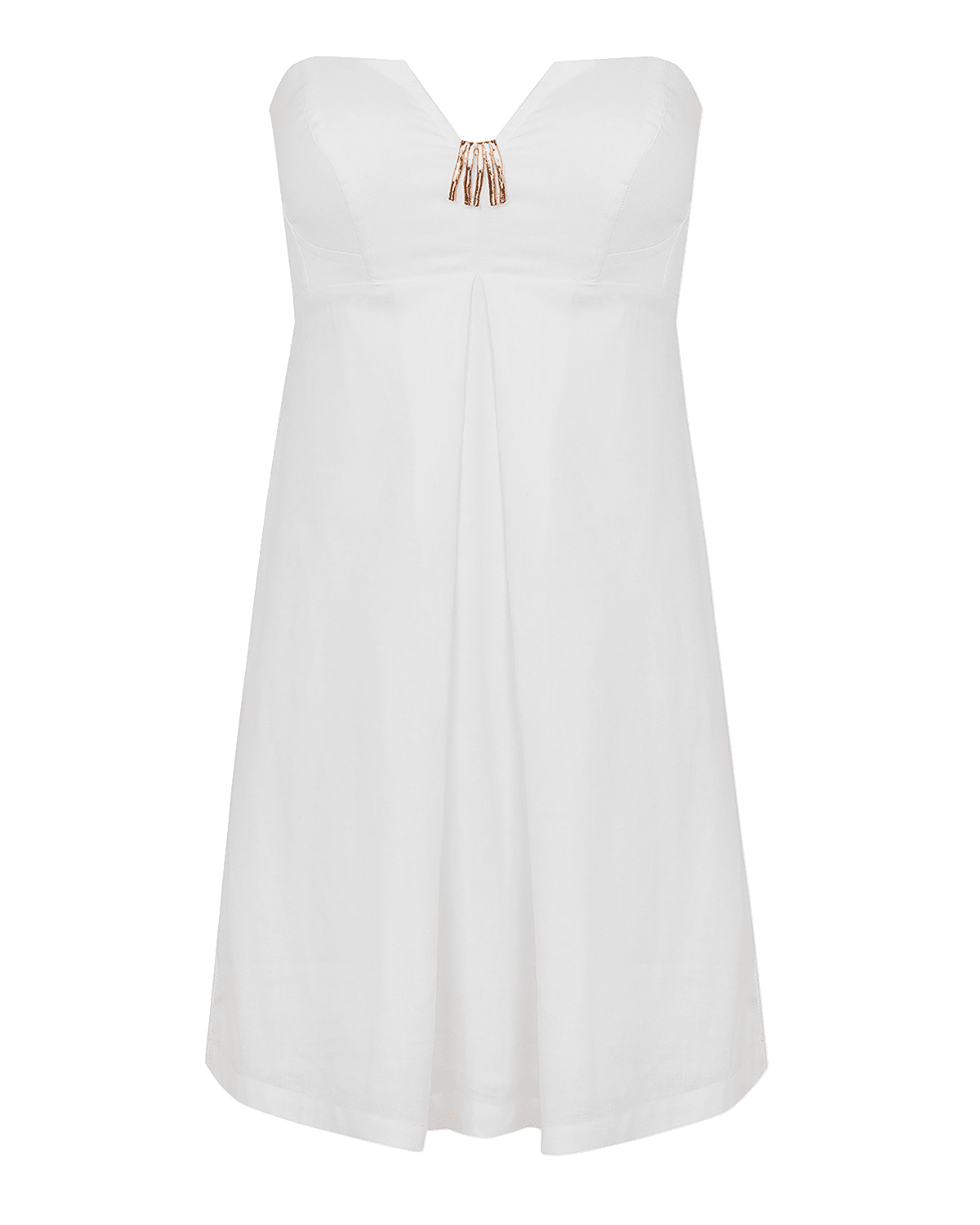 Vix Solid Lucile Detail Strapless Mini Dress