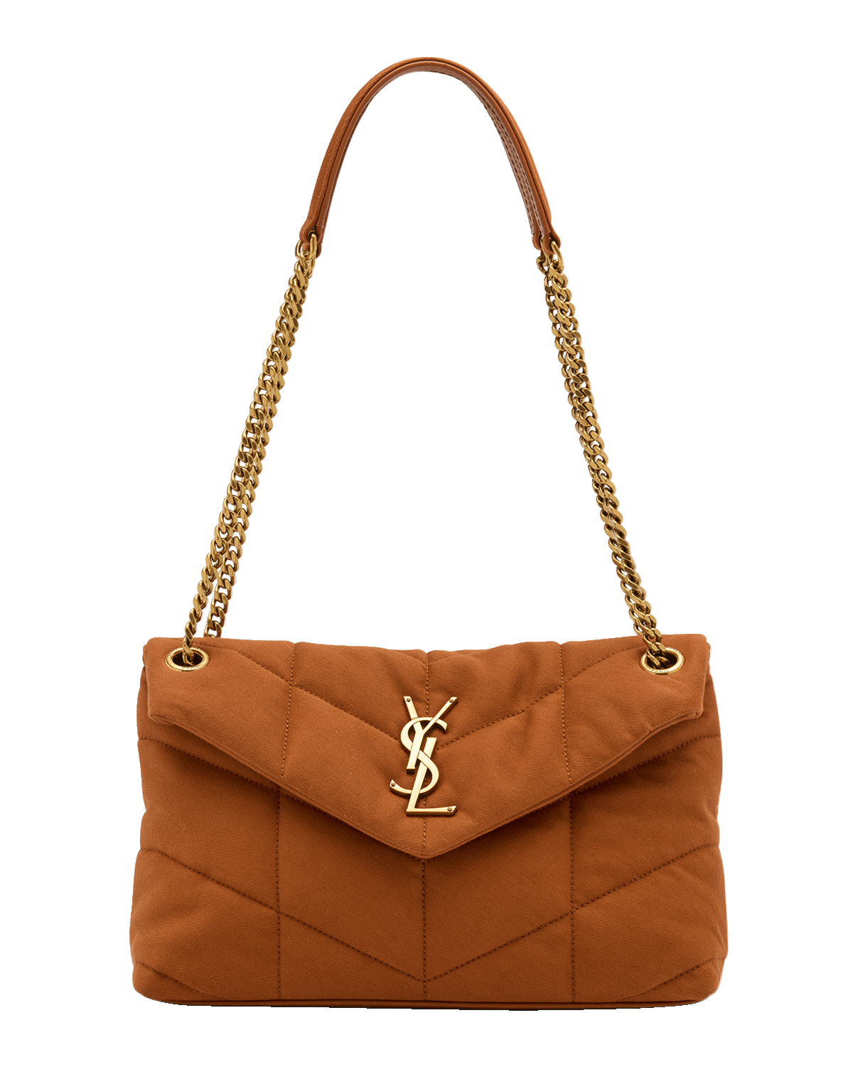 Saint Laurent Lou Small YSL Puffer Shoulder Bag in Leather