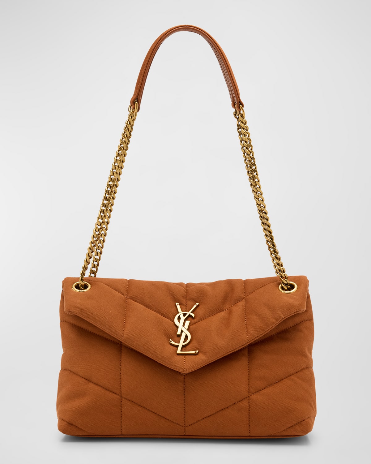 Saint Laurent Lou Small YSL Puffer Shoulder Bag in Leather