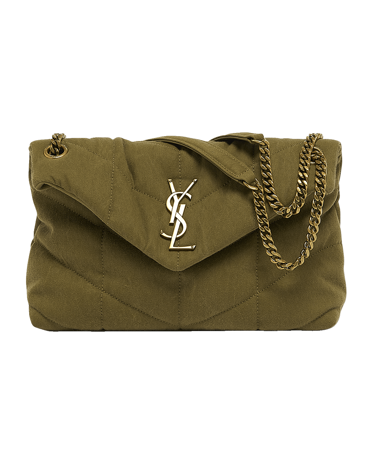 Saint Laurent Lou Toy YSL Puffer Crossbody Bag in Canvas