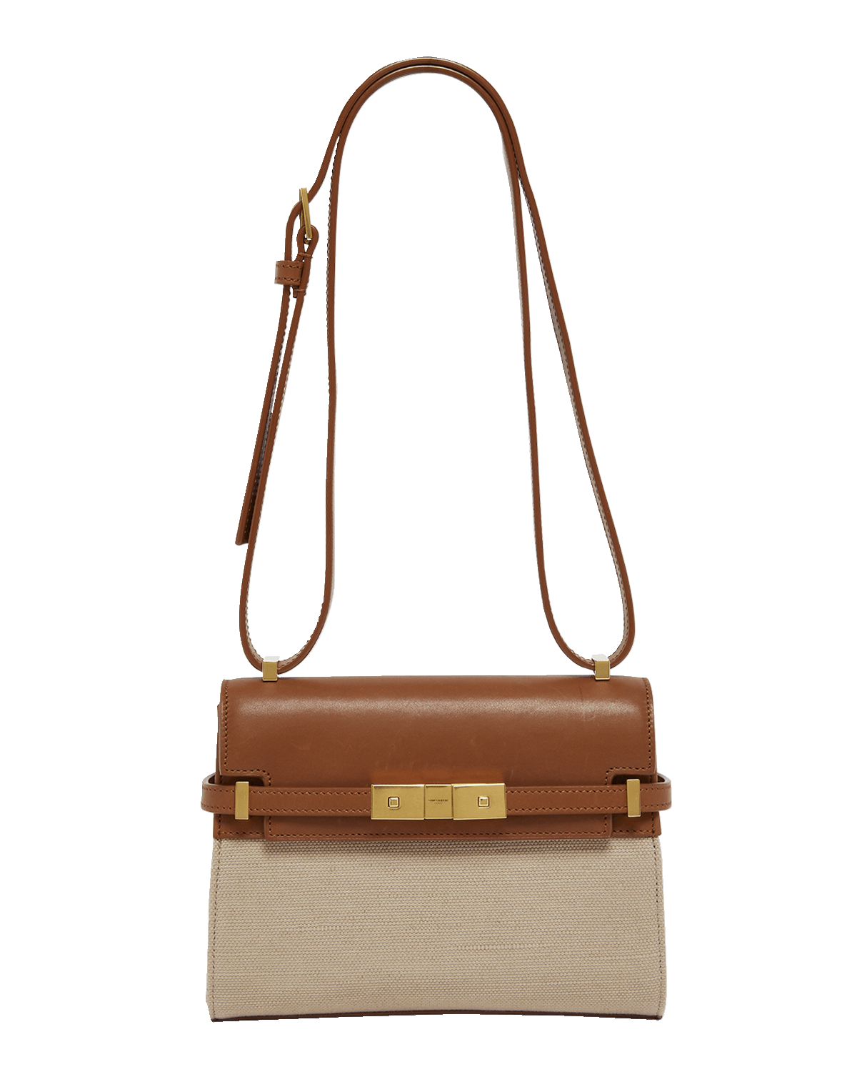 Saint Laurent Manhattan Mini Crossbody Bag in Canvas and Leather