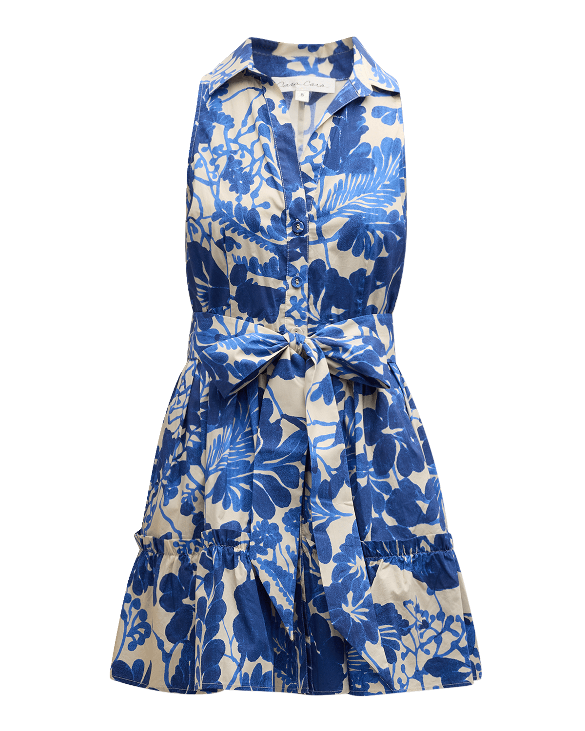 Cara Cara Hannah Floral Cotton Sleeveless Collared Mini Dress