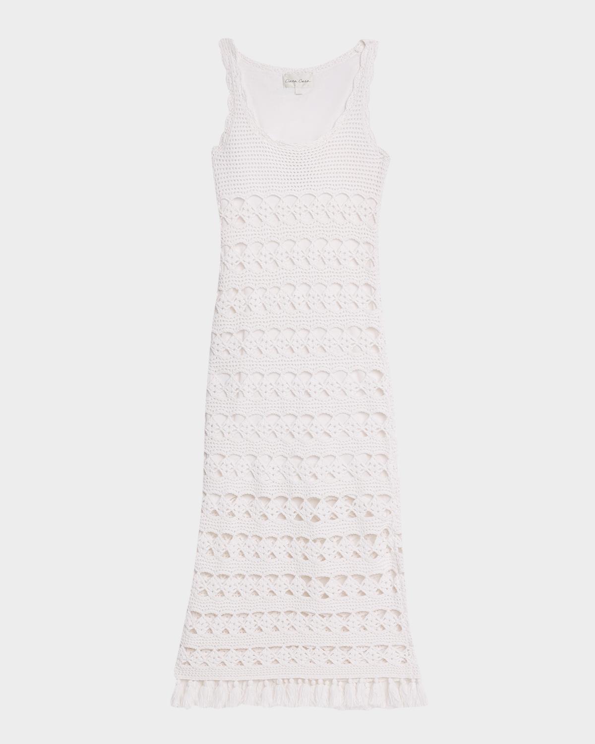 Cara Cara Joan Metallic Crochet Sleeveless Midi Sheath Dress