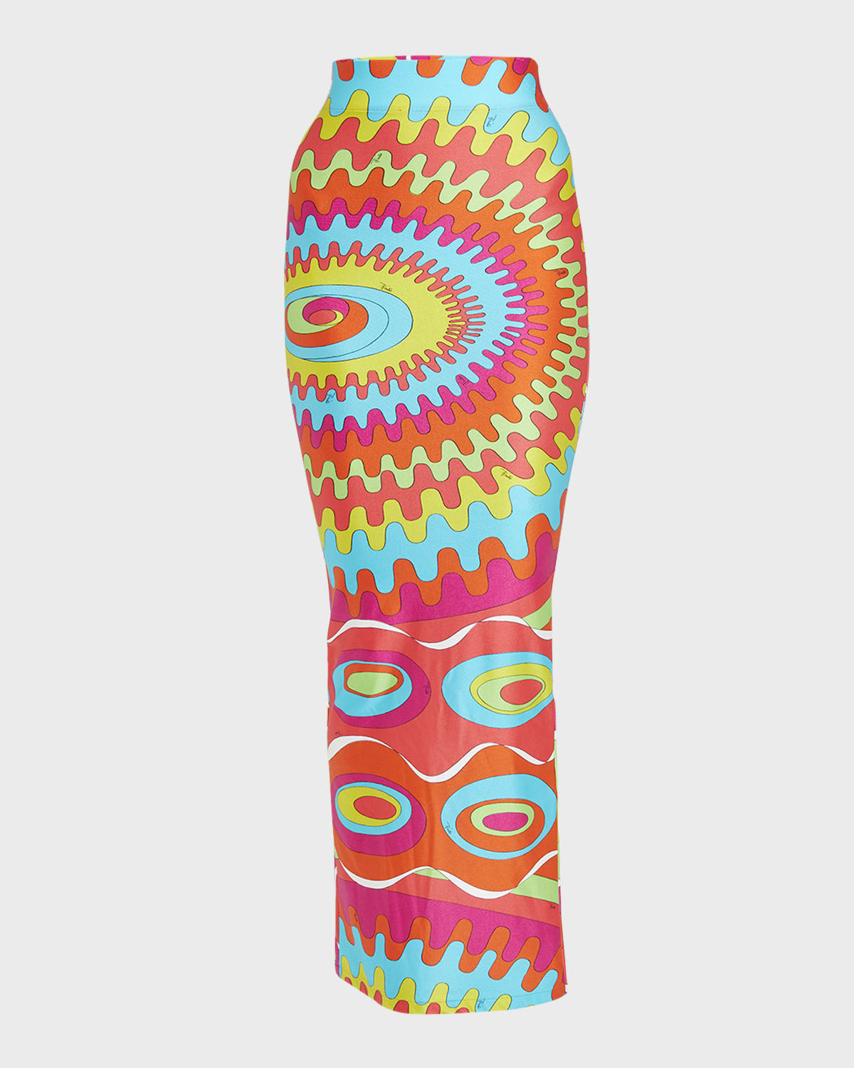 Emilio Pucci Abstract-Print Zip-Hem Maxi Skirt