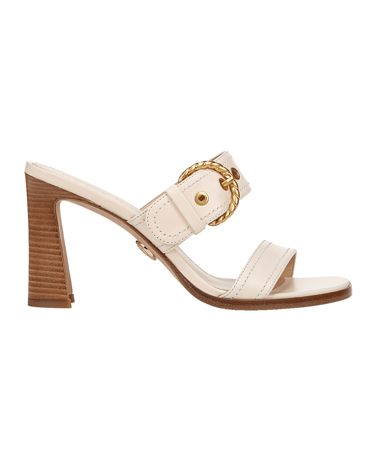 Veronica Beard Margaux Leather Buckle Slide Sandals